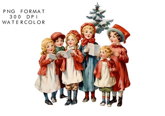 Download Watercolor Christmas Carol Clipart - Christmas Collection