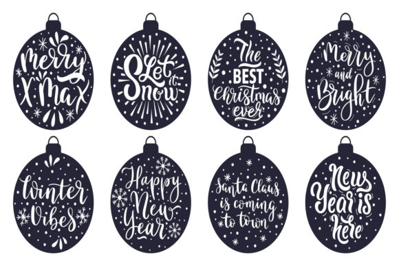Download Christmas Tree Balls Lettering - Christmas Collection