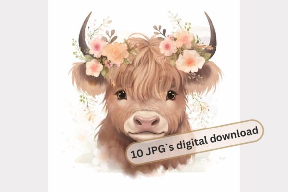 Download Highland Cow Illustration, JPG 1S-62 - Highland cow illustration Collection