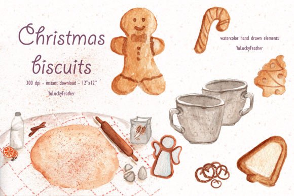 Download Christmas Cookies Watercolor Clipart Set - Christmas Collection