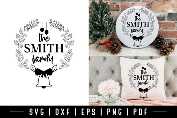 Download Christmas Family Wreath SVG Design - Christmas Collection