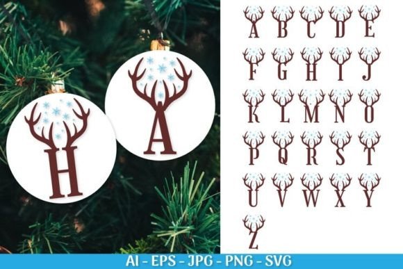 Download Christmas Monogram Alphabet Reindeer - Christmas Collection