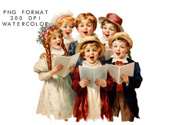 Download Watercolor Christmas Carol Sublimation - Christmas Collection