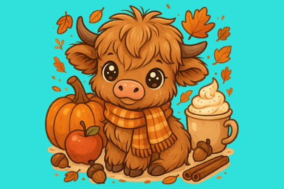 Download Adorable Highland Cow Illustration - Highland cow illustration Collection