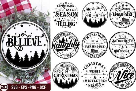 Download Christmas Round Sign Svg Bundle. - Christmas Collection