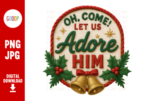 Download Adore Him Christmas Badge PNG - Christmas Collection