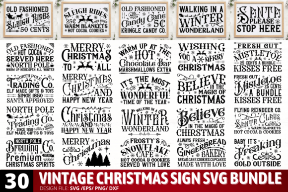 Download Vintage Christmas Sign Svg  Bundle - Christmas Collection
