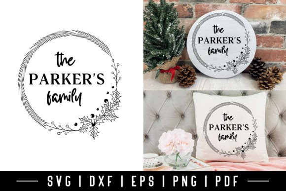 Download Hand Drawn Christmas Family Wreath SVG - Christmas Collection