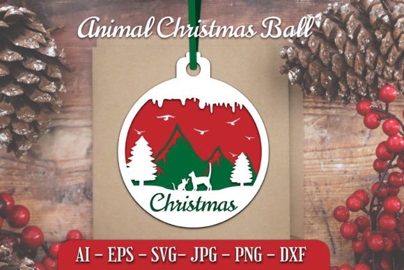 Download Animal Christmas Ball Papercut SVG - Christmas Collection