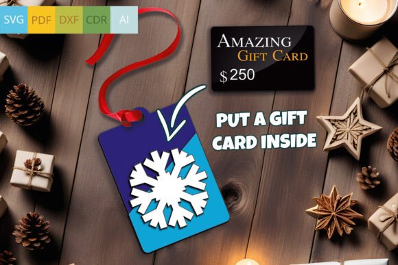 Download Christmas Snowflake Gift Card Money SVG - Christmas Collection