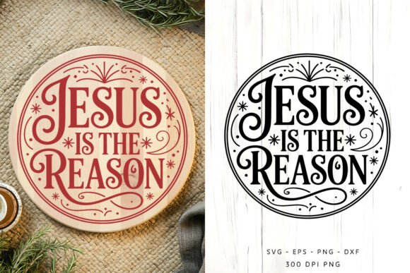 Download Jesus Christmas Round Sign SVG PNG - Christmas Collection
