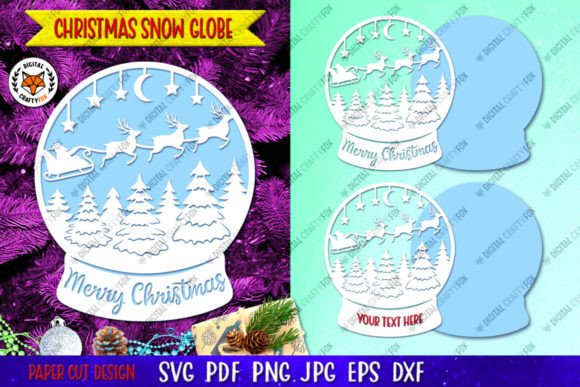 Download Christmas Snow Globe SVG, Flying Santa - Christmas Collection