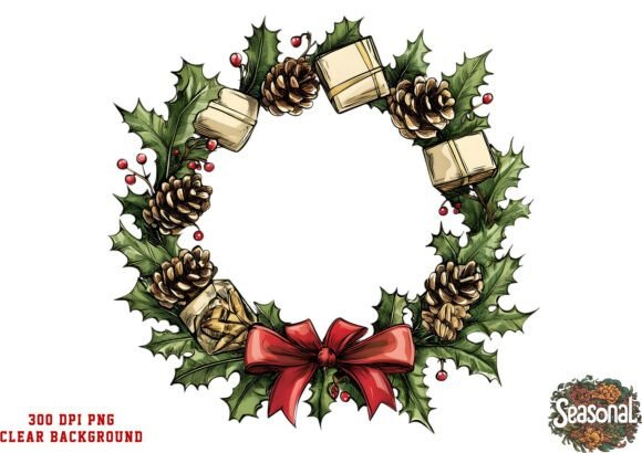 Download Poinsettia Holiday Christmas Wreath Clip - Christmas Collection