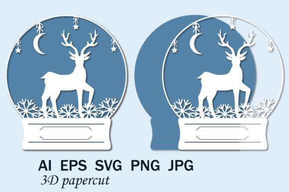 Download Snow Globe Christmas Reindeer SVG - Christmas Collection