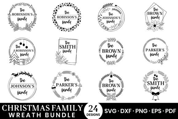 Download Christmas Family Wreath SVG Bundle - Christmas Collection