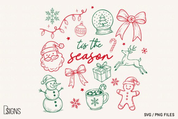 Download Christmas Svg Tis the Season Line Art - Christmas Collection