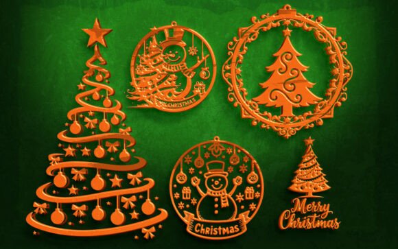 Download 15 Christmas Tree &amp; Ornament Laser Cut - Christmas Collection