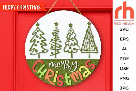 Download Hand Drawn Christmas Tree Door Sign SVG - Christmas Collection