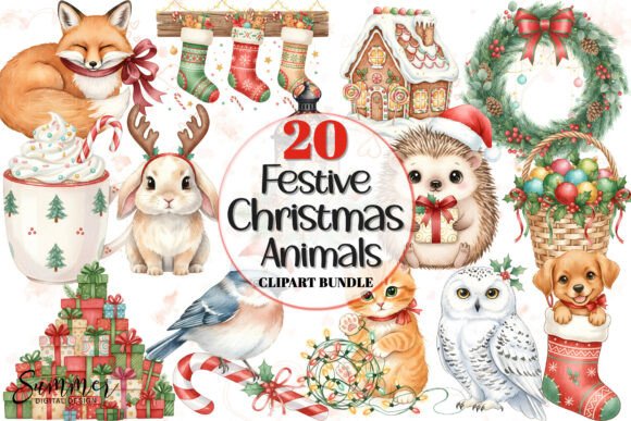 Download Adorable Christmas Festive Animals PNG - Christmas Collection