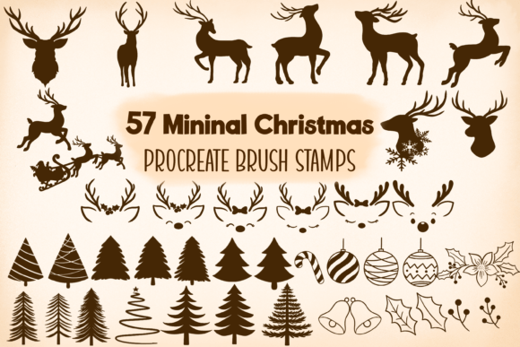 Download Minimal Christmas Brush Stamp Procreate - Christmas Collection