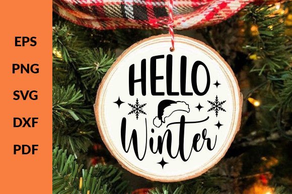 Download Hello Winter Christmas Ornament Svg - Christmas Collection