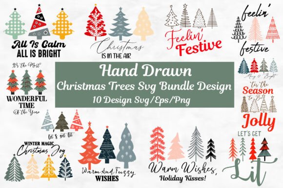 Download Hand Drawn Christmas Tree SVG PNG Bundle - Christmas Collection
