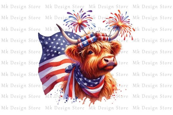 Download Watercolor USA Highland Cow Illustration - Highland cow illustration Collection
