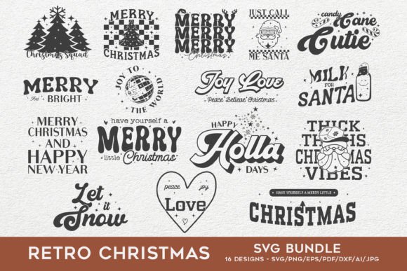 Download Retro Christmas Svg Bundle - Christmas Collection