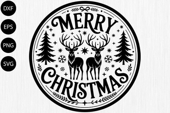Download Christmas Reindeer Forest Badge SVG - Christmas Collection
