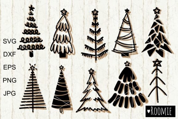 Download Merry Christmas Rustic Trees SVG - Christmas Collection